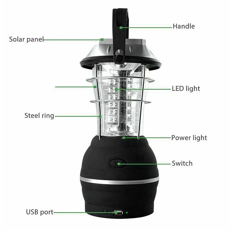 Уличсветильник фонарь на солнечной батарее с 36 светодиодами перезаряжаемая