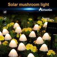 led solar mushroom light outdoor decor garden garland pathway fairy solar string lights for wedding party christmas decoration
