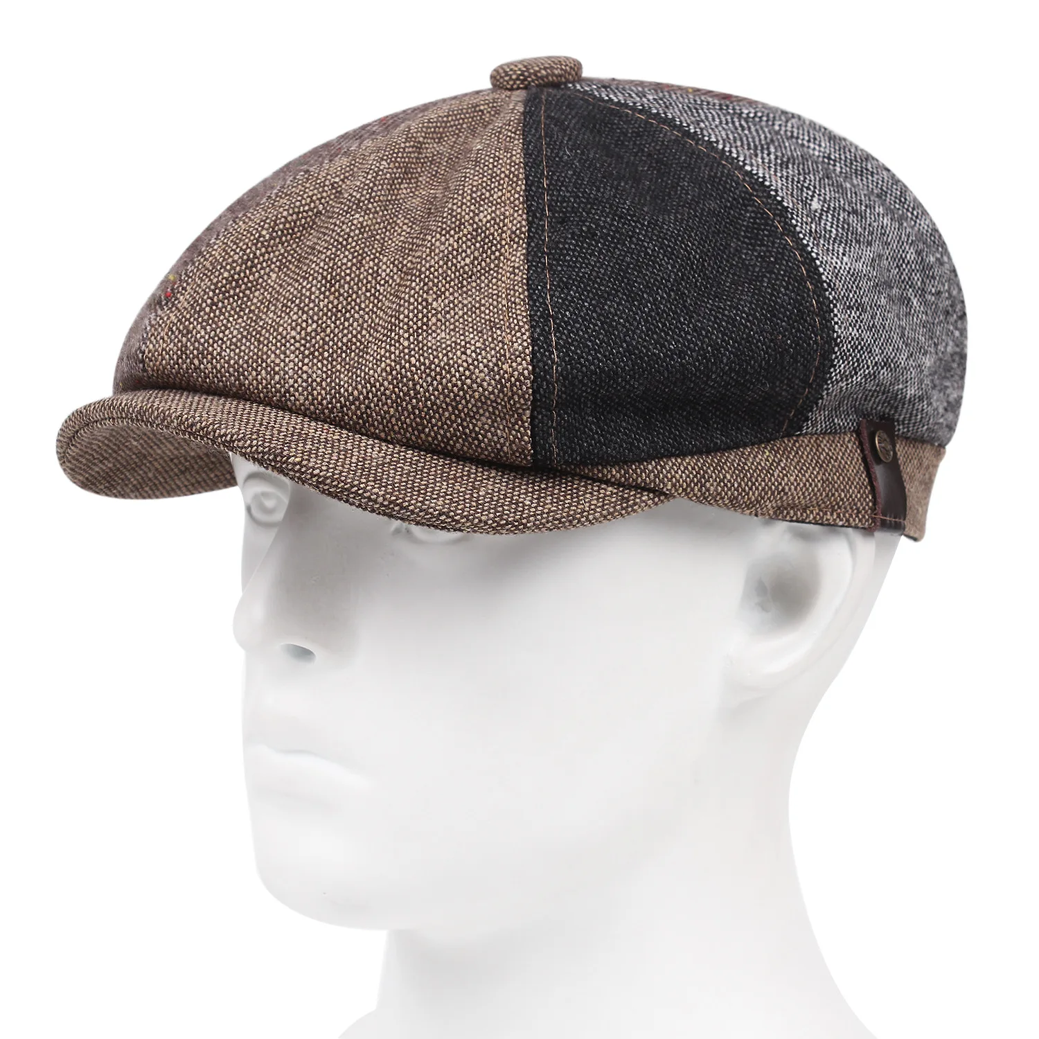 Новинка 2021 мужская и женская зимняя шапка берет в стиле ретро восьмиугольный