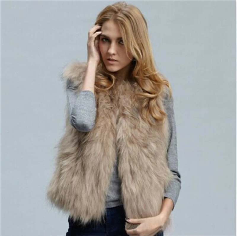 

Nowsaa Faux Fur Vest Women 2021 Casual Slim Spring Autumn Sleeveless Fur Jacket Coat Plus Size 3XL Waistcoat Femme Black