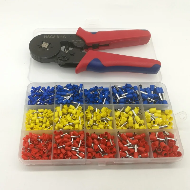 1000 шт./лот набор медных обжимных наконечников обжимные клеммы для проводов с