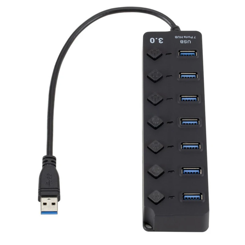 7 портов USB 3 0 концентратор 5 Гбит/с Высокая скорость включения выключения
