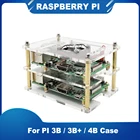 Акриловый чехол для Raspberry pi 4B, 3B, 3B, 3 слоя, охлаждающий вентилятор