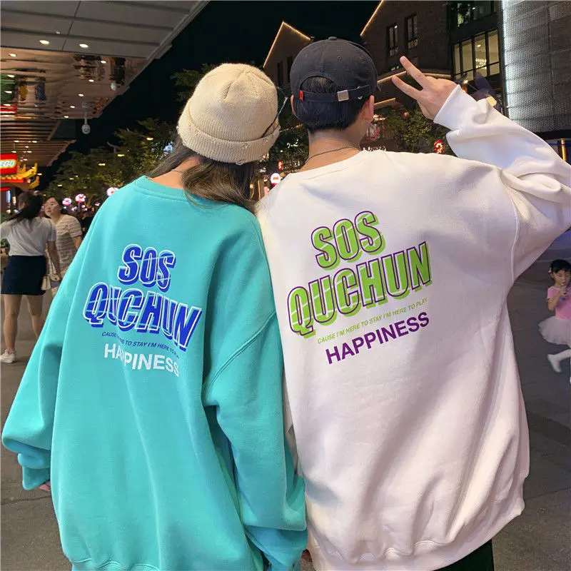 

Толстовки Kawaii Sweety свободные розовые парные осенние черные белые женские японские толстовки с длинным рукавом Y2k толстовки