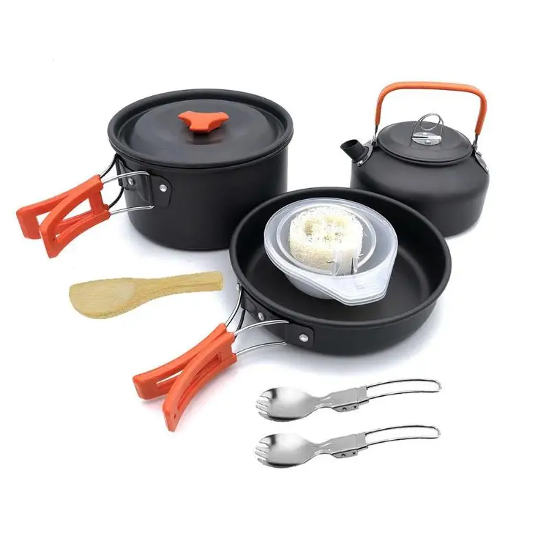 11 шт. посуда для путешествий на открытом воздухе пикника сковорода чайник