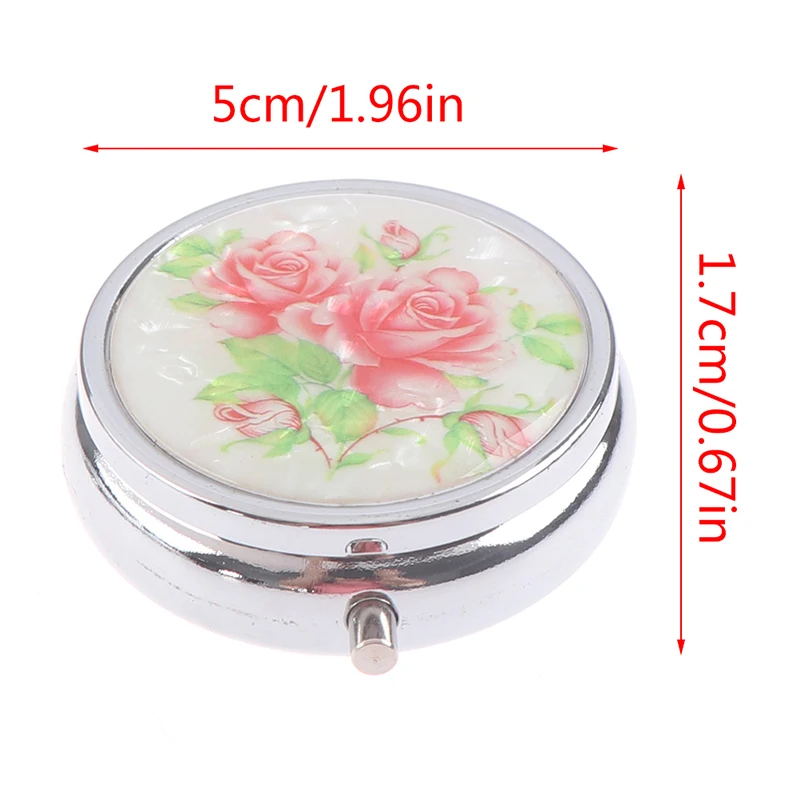 

1PCS/2Pcs Round/Square Medicine Organizer Portable Pill Box Makeup Storage Container Folding Pill Case Metal Pill Cutte Random