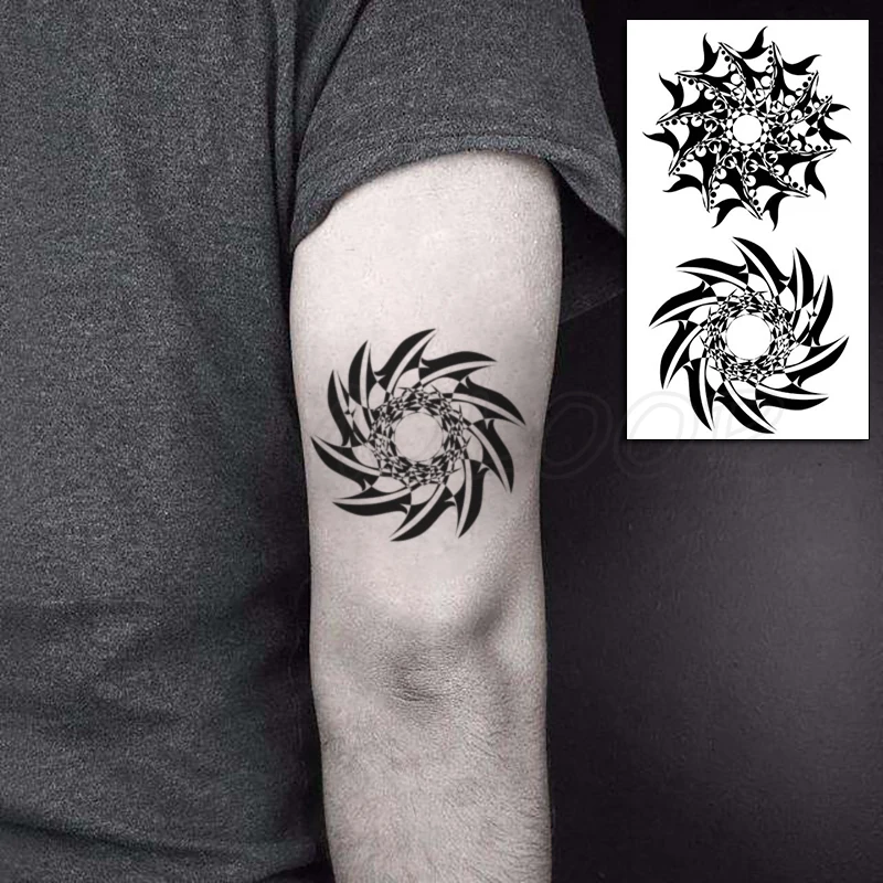 

Tattoo Sticker Gear Wheel Totem Anime Element Body Art Makeup Waterproof Temporary Women and Men Fake Tatoo