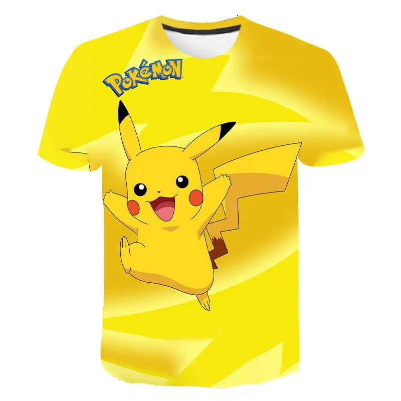 

4T-14TBoy And Girl 3D Summer Pokemon Fashion Cartoon T-Shirts Hip Hop Streetwear Casual Short Sleeve Boy Girl 3DPrinted T-Shirt