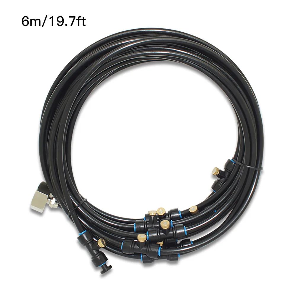 

Небулайзер с распылителем для охлаждения, черный, 6 м, для наружного внутреннего дворика, сада, теплицы, Водного парка, батута, металлическая ...