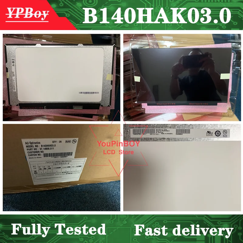Оригинальный сенсорный ЖК дисплей B140HAK03.0 B140HAK03 FHD IPS панель с сенсорным экраном