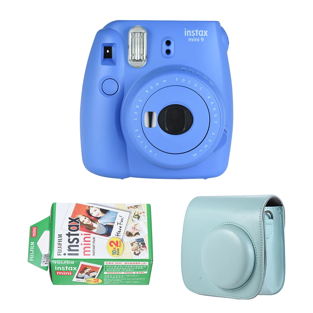 Fujifilm Instax Mini 9 мгновенная камера фотосессия с зеркалом для селфи светло голубой