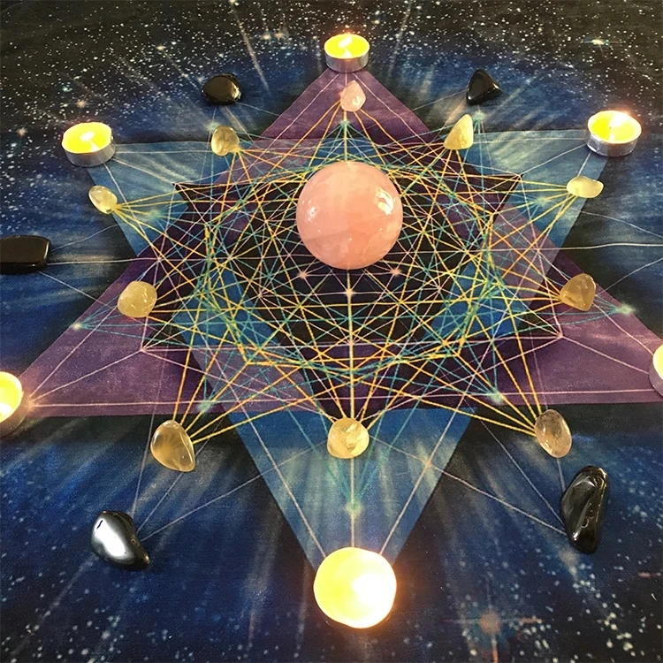 

Newest Ceremonial Cloth/Altar Cloth/Tarob-Starry Six-pointed Star Crystal Cloth Tablecloth 70x70CM Game Accessorie Gift