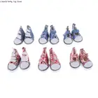 Тканевая обувь для кукол, 3,5 см, 16, с цветочным рисунком