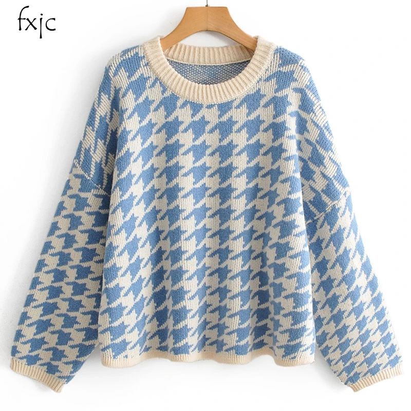 Женский Осенний теплый пуловер с длинными рукавами и круглым вырезом свободный