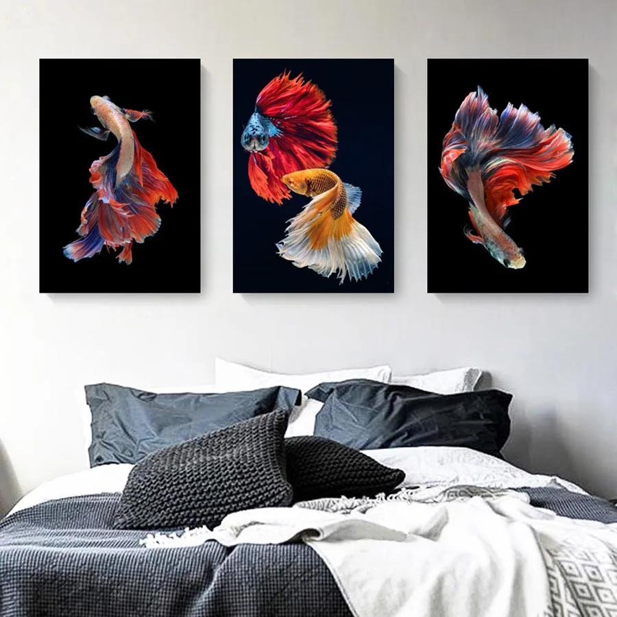 

3 pcs 5D DIY Diamond Embroidery Color Tropical Fish Diamond Painting mosaic Full Drill Rhinestone Handwork Kids Room Decoration