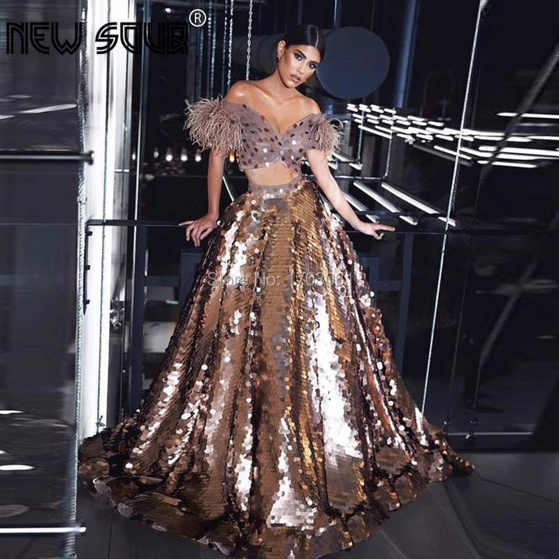 Женское вечернее платье с перьями Элегантное Длинное турецкое для выпускного