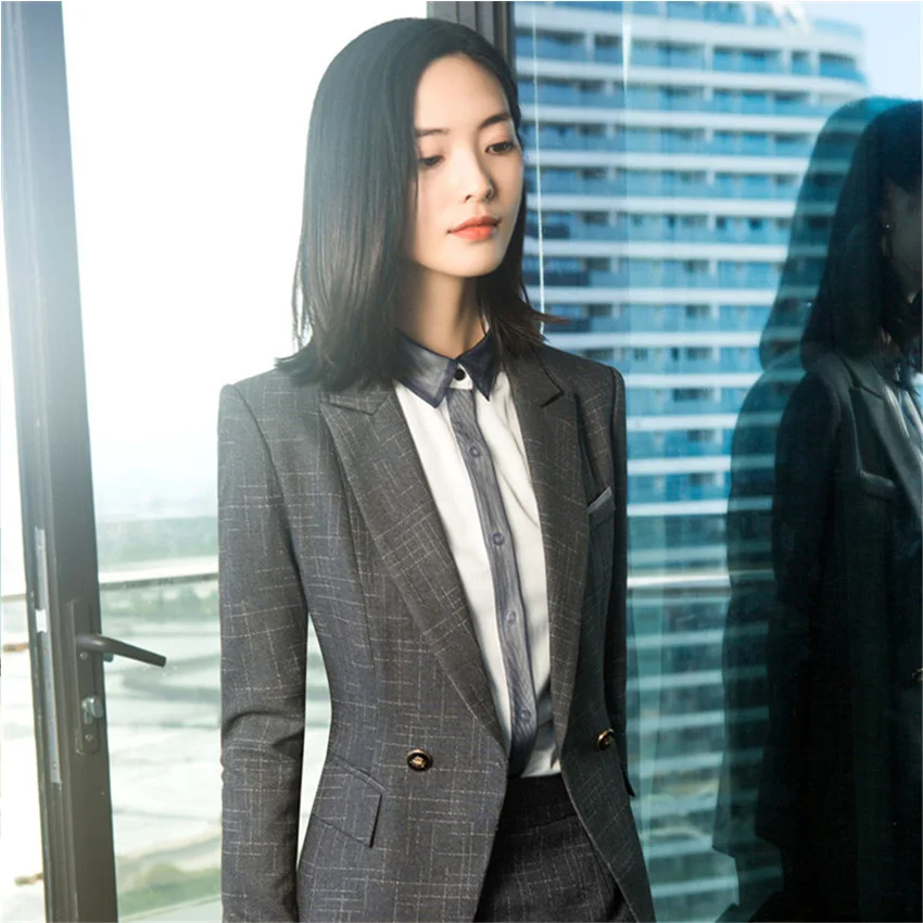 Костюм брючный женский офисный из блейзера и брюк большого размера 4XL | Женская