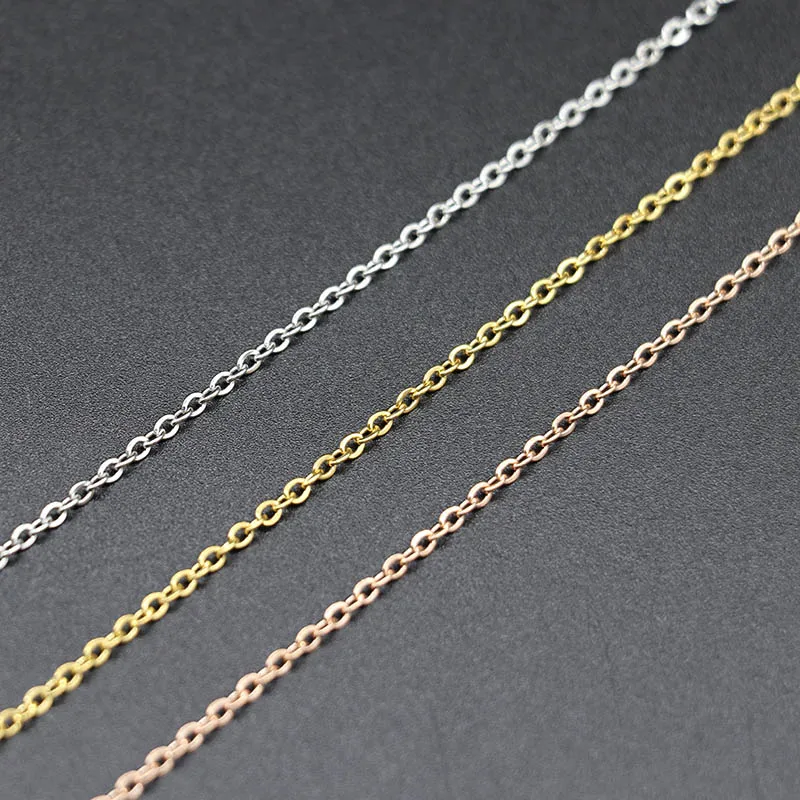 1 упак./лот нержавеющая сталь 5 мм 2 кулон покрытый розовым золотом/золото цепи Rolo