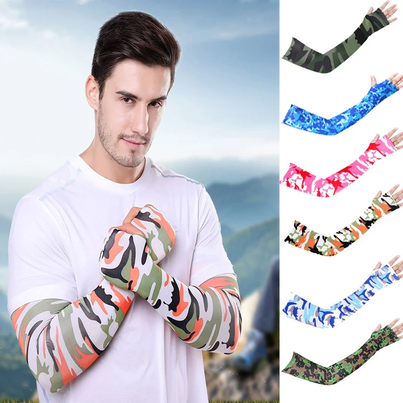 

1 pair sunscreen camouflage ice sleeve men's sports cycling running sleeve basketball arm sleeve bicycle sports arm sleeve