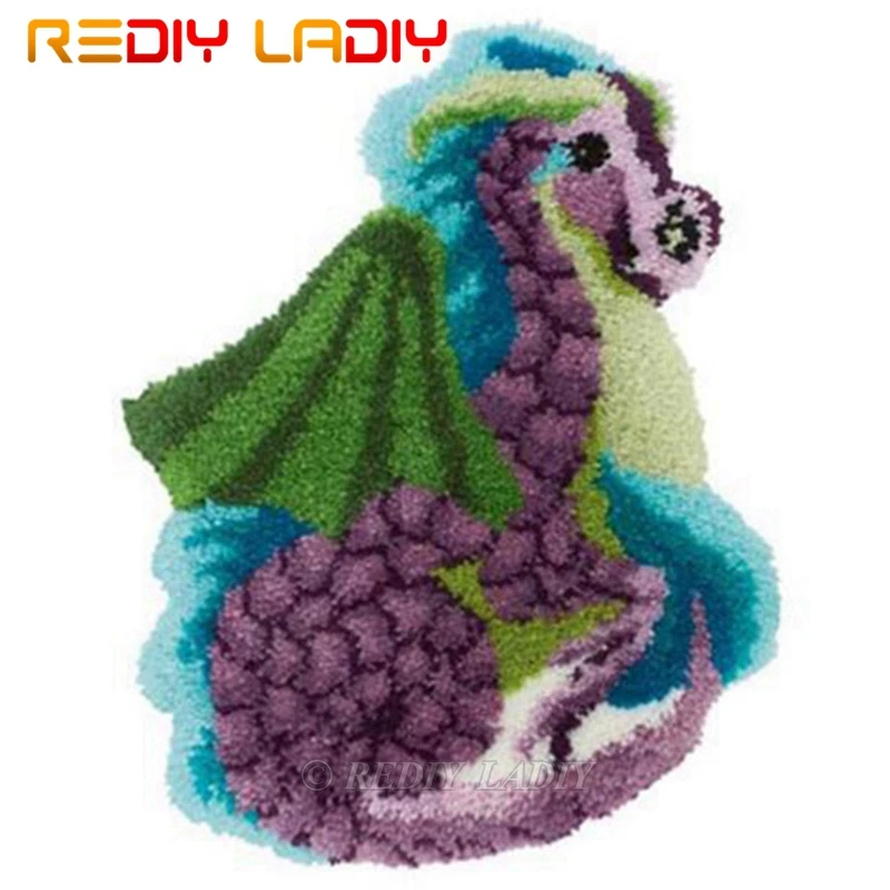 Наборы крючков с защелкой Сделайте свой собственный ковер фиолетовый дракон