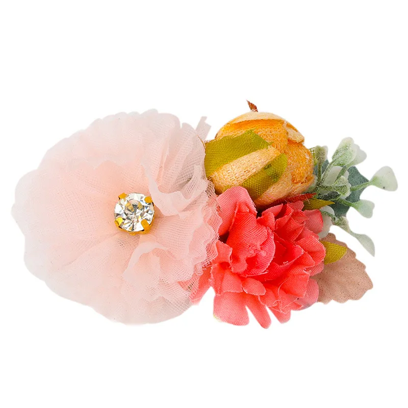 

Wholesale 24pcs Fashion Artificial Flower Hairpins Sunflower Pearl Floral Hair Clips Princess Headwear Boutique Hair Accessories