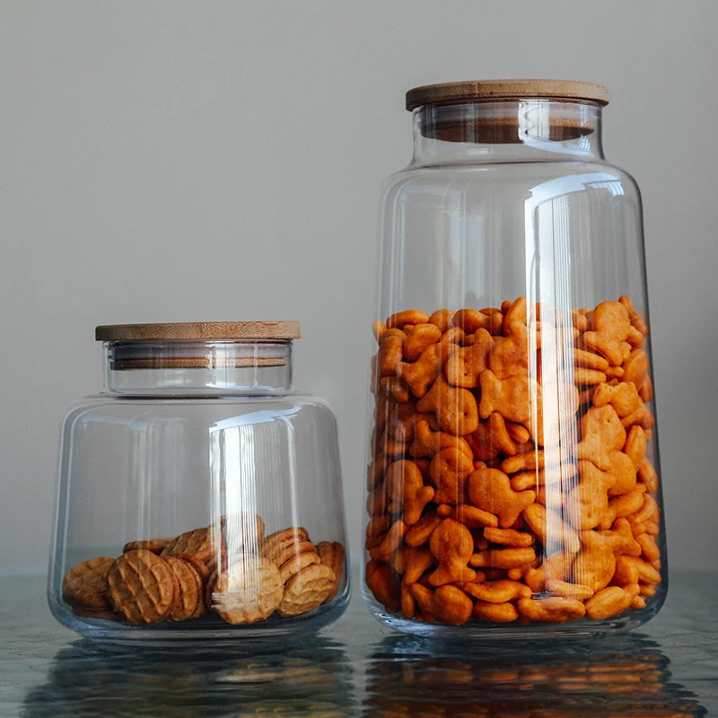 

Food Storage Jar Set Kitchen Glass Tea Coffee Sugar Candy Cereal Jar With Lid Dispenser Cosas De Cocina Kitchen Items DH50SN