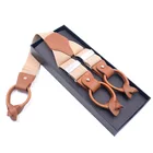 6 клип Для мужчин рубашка Stay 3,5 см брюки искусственная кожа искусственная (-ый), регулируемый зажим-на кнопке подтяжки держатель ремня Эластичный ремешок вечерние подарок подтяжки