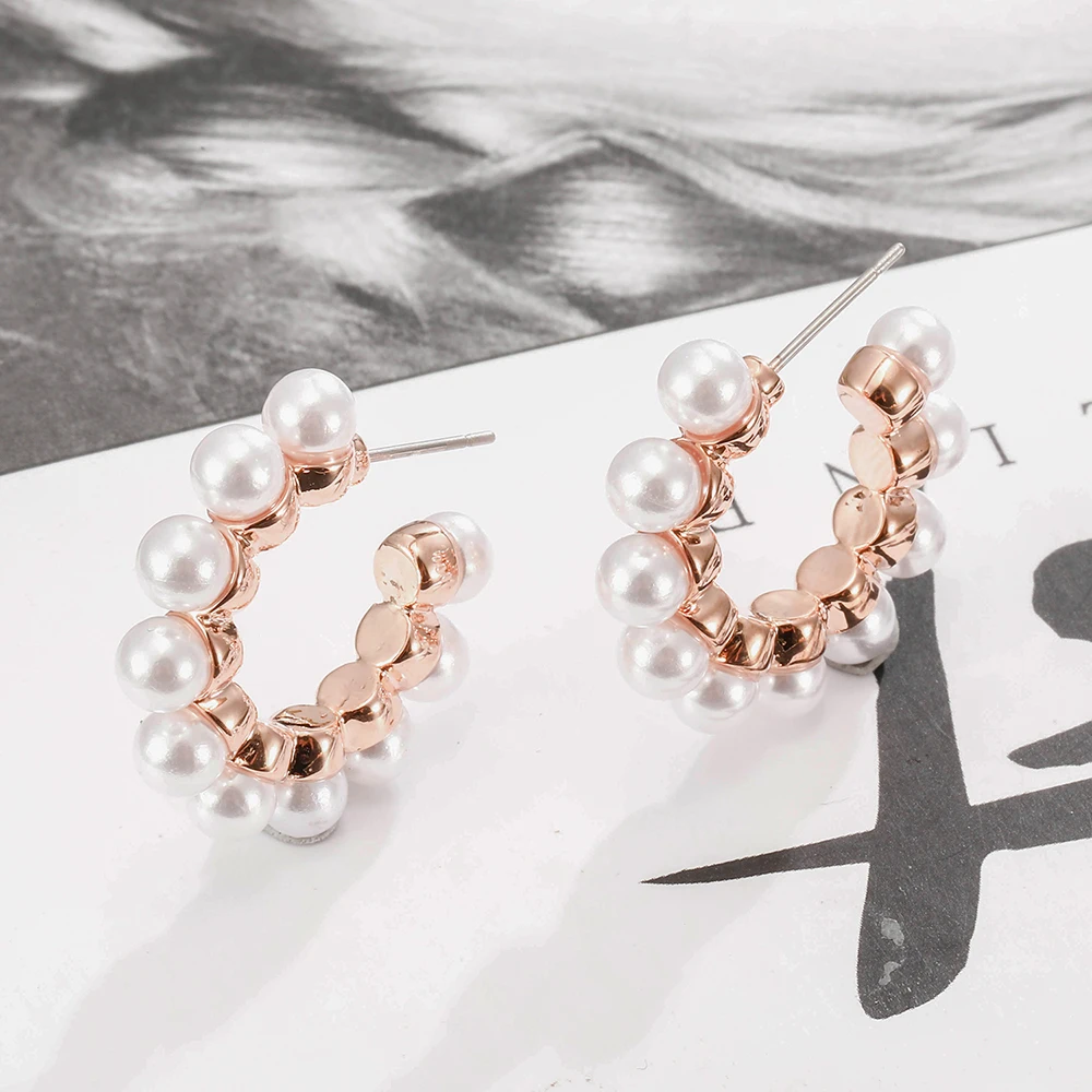 Жемчужные серьги кольца для женщин изящные модные подвески в форме капли