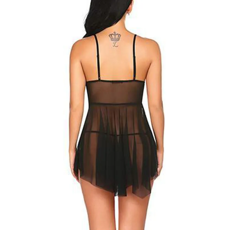 

Sexy Pijamas For Women Mini Nightgowns Ultra Thin Lace Sleepwear Ladies Nightwear Sleeveless Strapless Pyjama Sexy Pour Femme