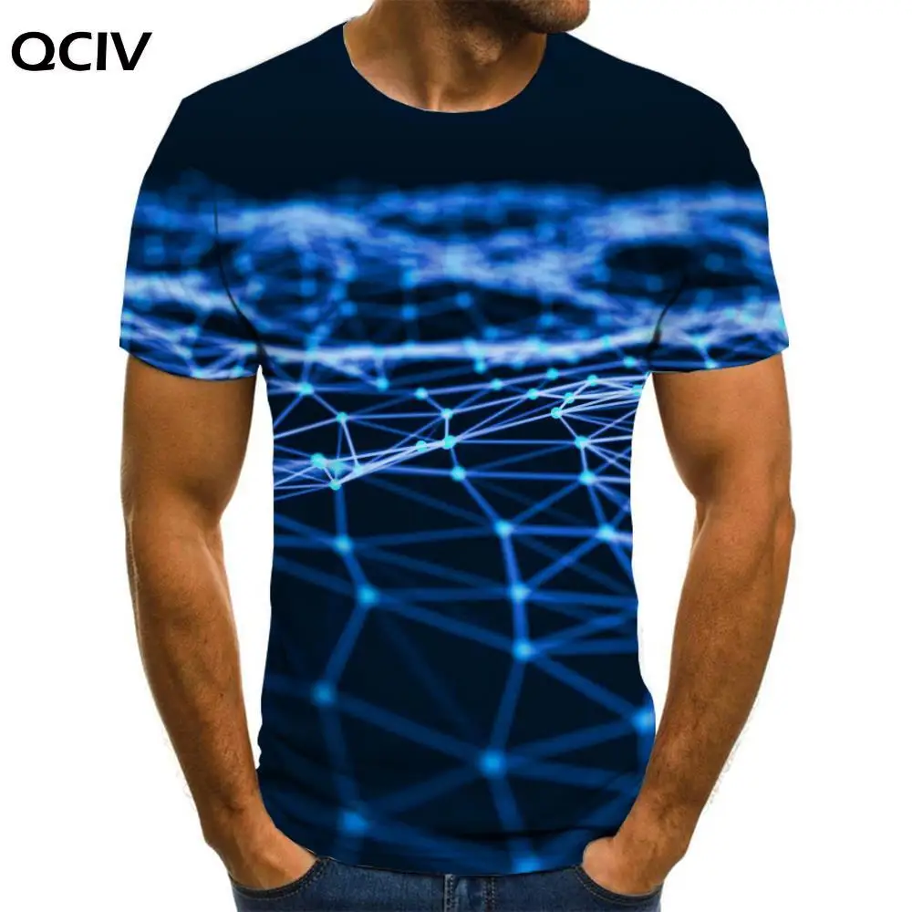 

QCIV Geometry T shirt Men Abstraction T-shirts 3d Graphics Tshirt Printed Art Anime Clothes Short Sleeve summer Casual Tops Male