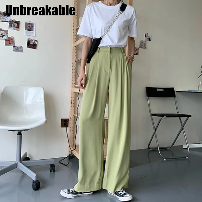 

Женские широкие брюки с высокой талией, свободные прямые брюки большого размера в уличном стиле, 2020