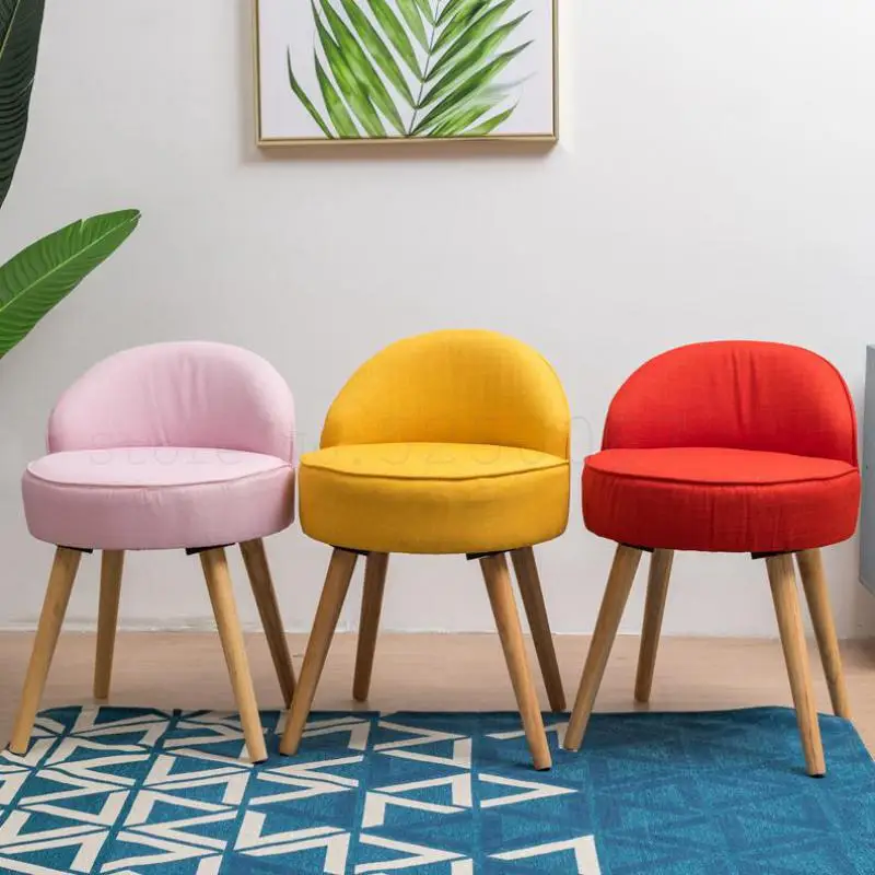 Ins чистый красный скандинавский туалетный стул тканевый одинарный диван