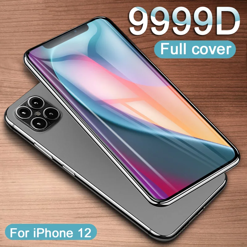 9H полное покрытие Защитное стекло для iPhone 12 11 Pro Max закаленное Защита экрана iphone XR X