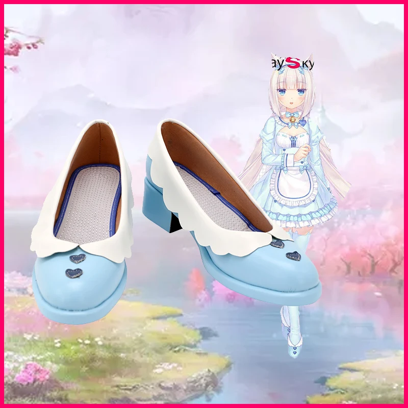 Туфли для косплея NEKOPARA Ванильная горничная сапоги из полиуретана Хэллоуин