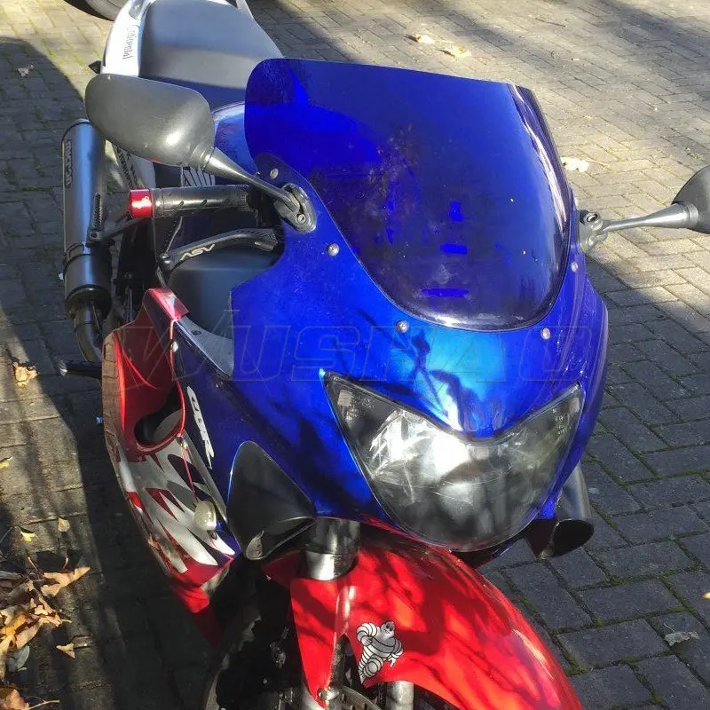 Мотоцикл двойной пузырь лобовое стекло ветер экран для 1999 2000 Honda CBR600F F4 CBR 600 F 600F CBR600F4 99 00 черный Иридиум