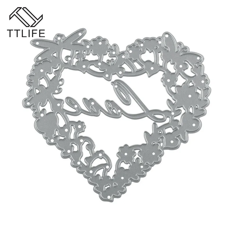TTLIFE любовь сердце металлические штампы цветок кластер для скрапбукинга