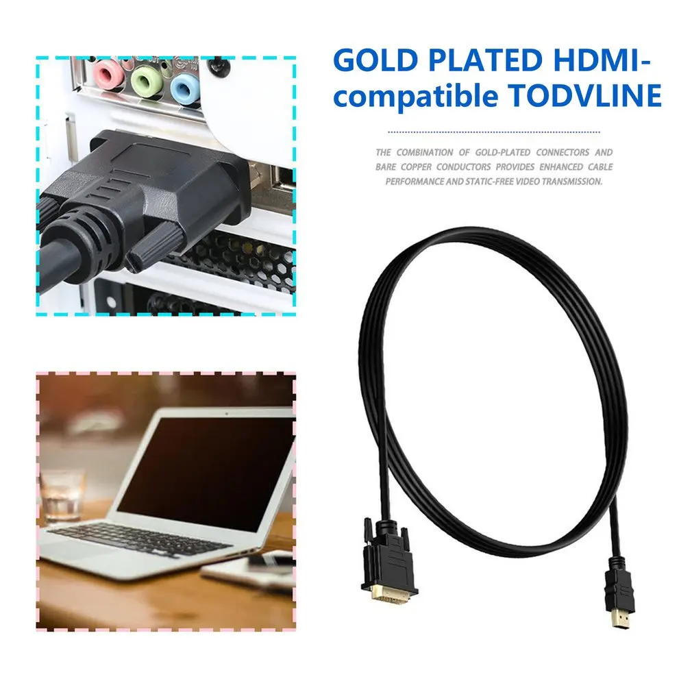 

HDMI to DVI-D Adapter Video Cable-HDMI Male to DVI Male to HDMI to DVI Cable 1080p High Resolution LCD and LED Monitors