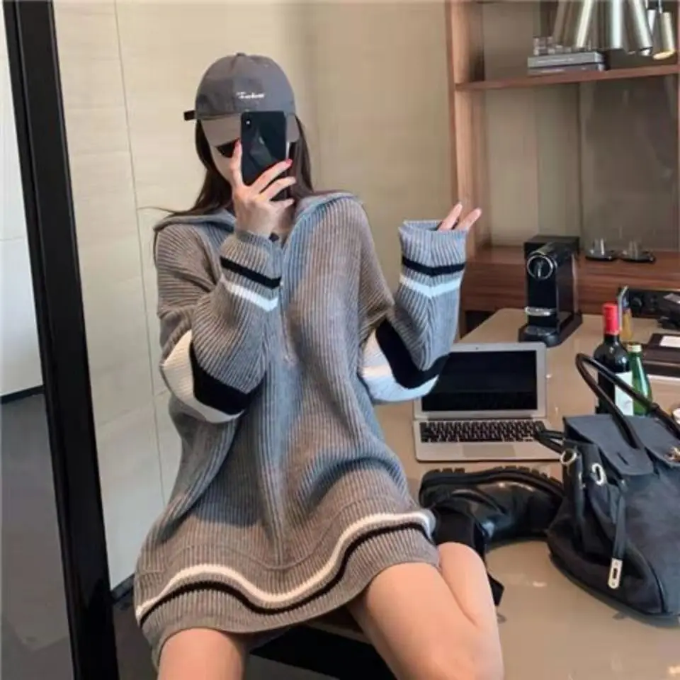 

Новый Свободный пуловер с рюшами для женщин