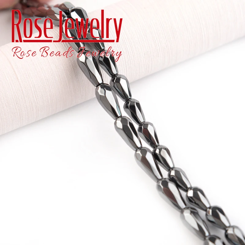 Бусины-шармы из натурального граненого камня гематит для самостоятельного