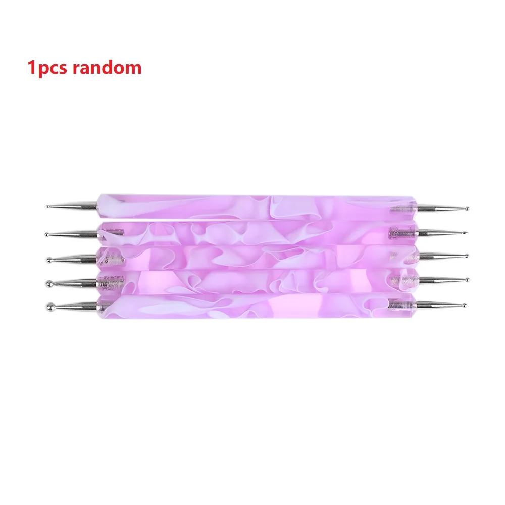 1pc random 1/5 шт. случайный Очаровательная DIY нажмите с силой так, инструменты для резьбы по дереву украшения для УФ-гель Красота инструмент для ногтей искусство рисовать кисть нажмите с силой так ручка Нейл-арт - Цвет: 1pc random