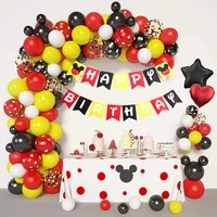 1set red yellow black garland arch kit polka dot latex air globos baby shower wedding birthday theme party decorations kids toys