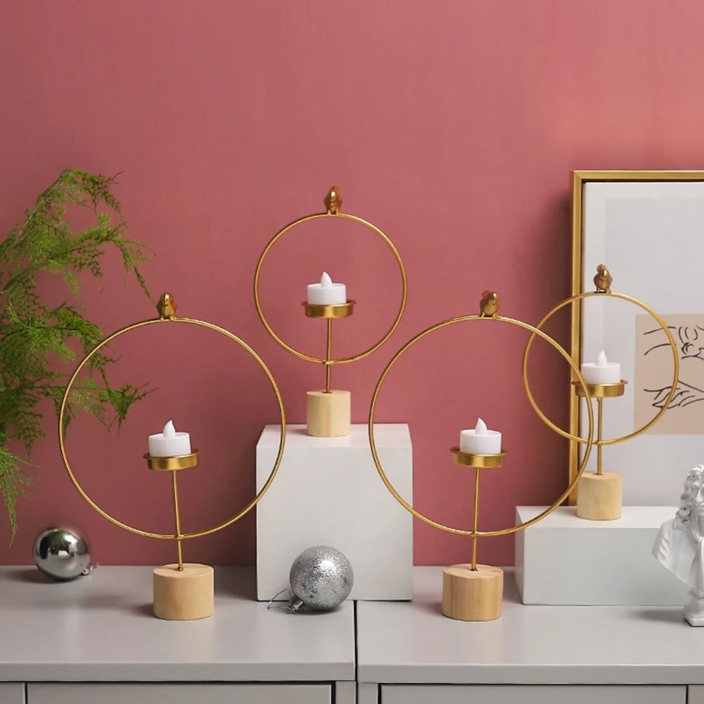 Железный металлический круглый птичий подсвечник с держателем для гостиной