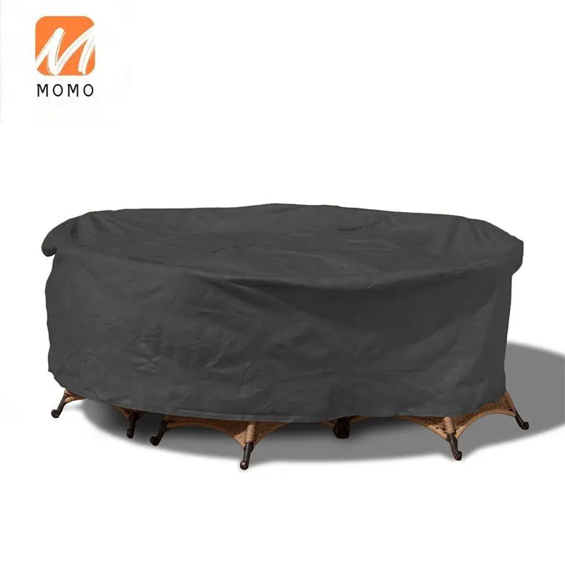 190T Rainproof Dustproof Round Outdoor Furniture Cover Polyester Garden Patio Table Chair Cover