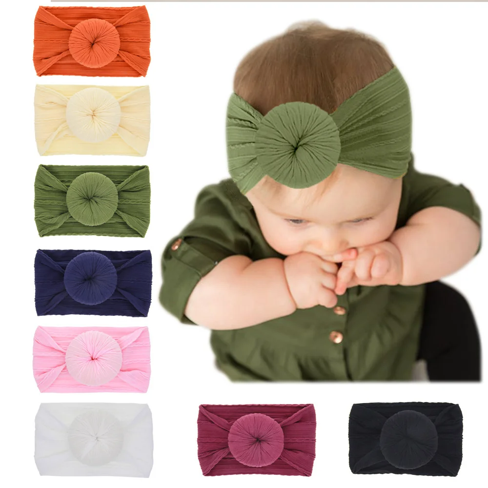 

Soft Hair Bandage Tie Band Headband Bow Turban Children Newborn Kids Headwear Baby Girl Accessories Donut Photo Props Elastic