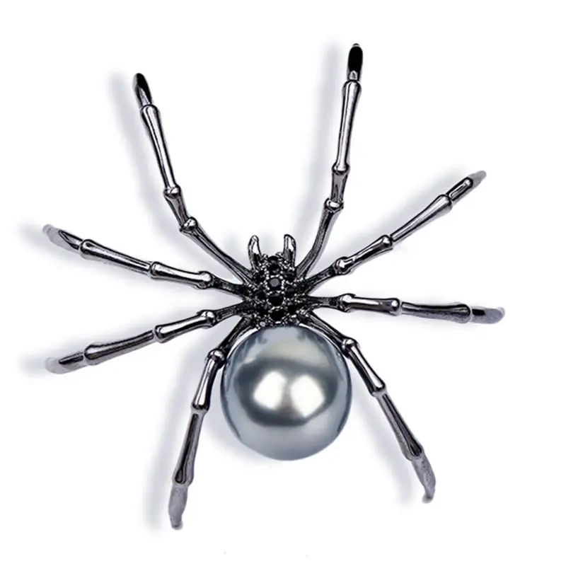 

Victorian Mother of Pearl Body and Micro Pave Spider Brooches Pins Women Jewelry
