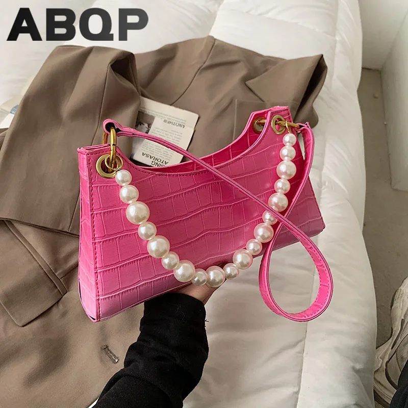 

Сумка на плечо женская из экокожи, Роскошный дизайнерский саквояж с жемчужными цепочками, миниатюрный чемоданчик для покупок, сумки для баг...