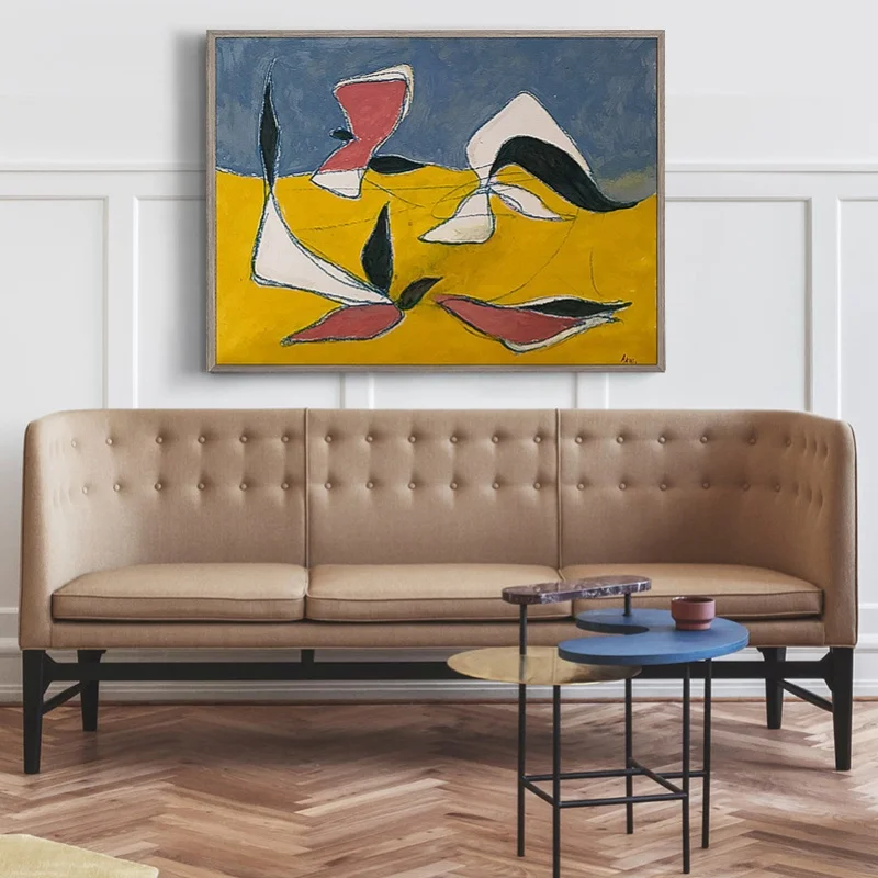 

Relaxation Nordic Living Room Decorative Painting Light Luxury Morandi Color Painting Sofa Wall Modern Minimalist Painting