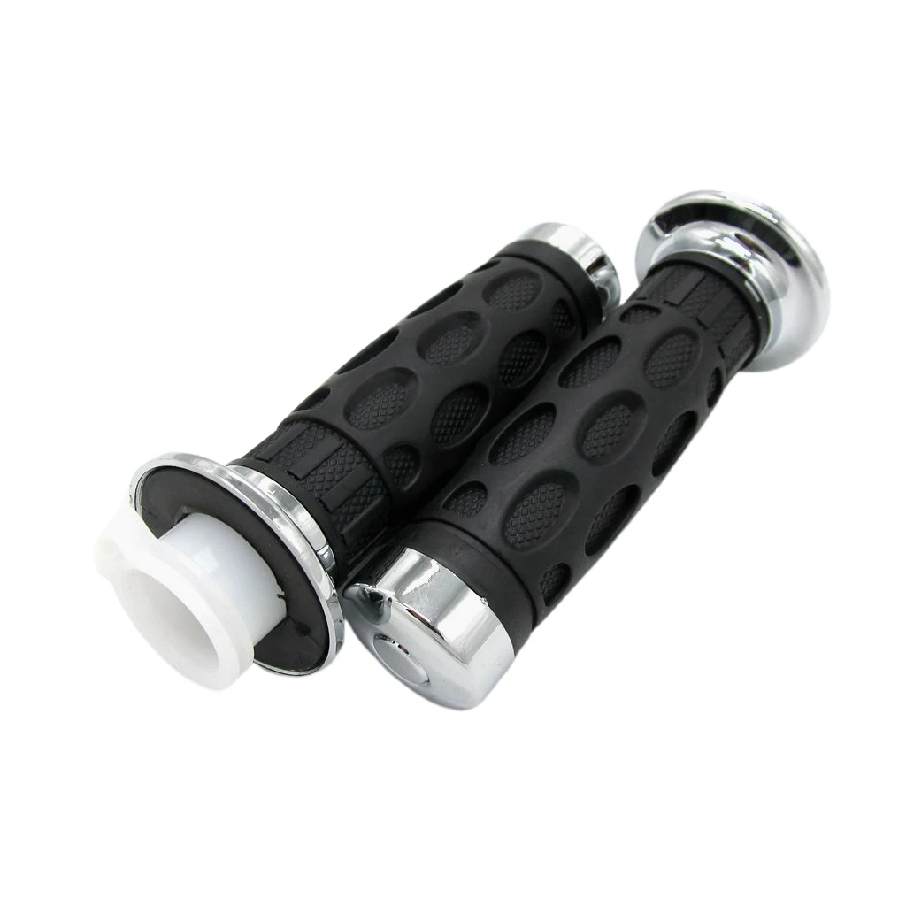 

Rubber Road Race Motorcycle Handlebar Grips Black 7/8 "22mm Pair of Rubber