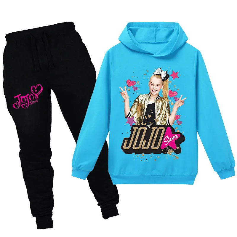 Новый хлопковый материал JOJO SIWA свитер с капюшоном длинным рукавом Туника Брюки