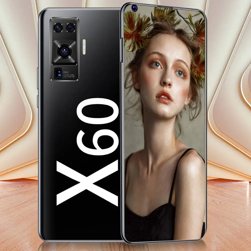 7 2 дюймов X60 5G смартфон мобильный телефон Android 6800 мА/ч Батарея 8 Гб 256 16MP + 32MP Две сим